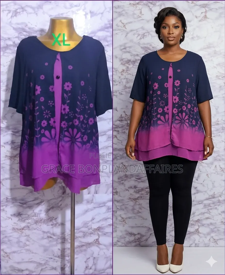 Chic Haut Violet-Noir. Solde : 1500fcfa