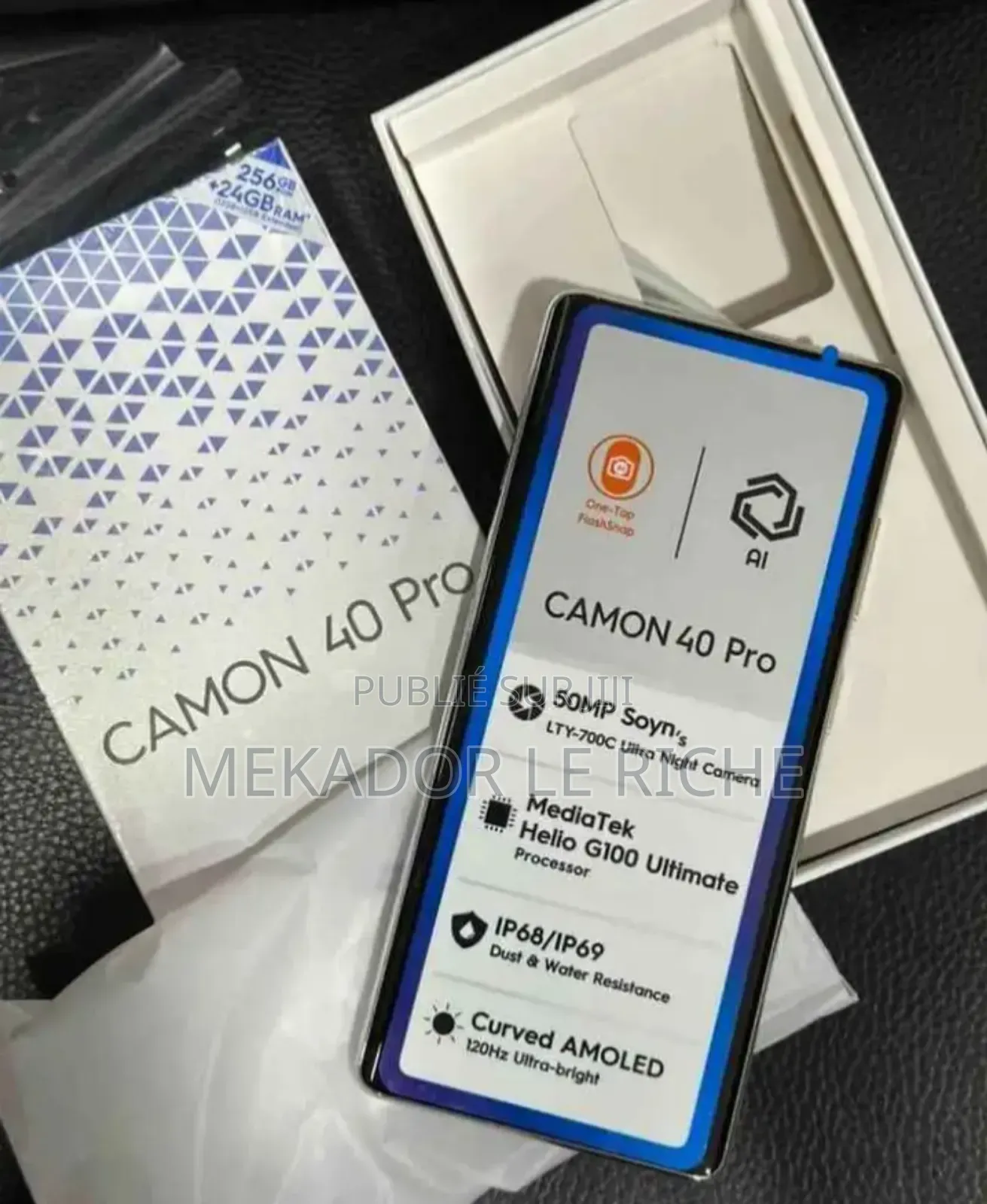 Nouveau Tecno Camon 40 256 GB Noir