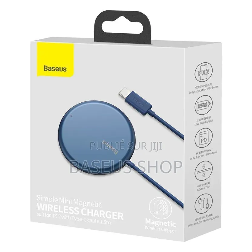 Chargeur Sans Fil Magnétique Baseus Qi 15w Mini iPhone Android