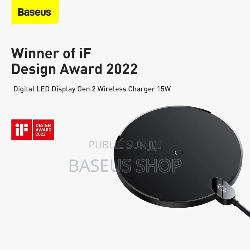 Chargeur Sans Fil À Induction Baseus Digital Led 15 W