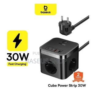 Multiprise Baseus Cube 30w – 7 Ports (3ac + Usb + Usb-C) Charge Rapide