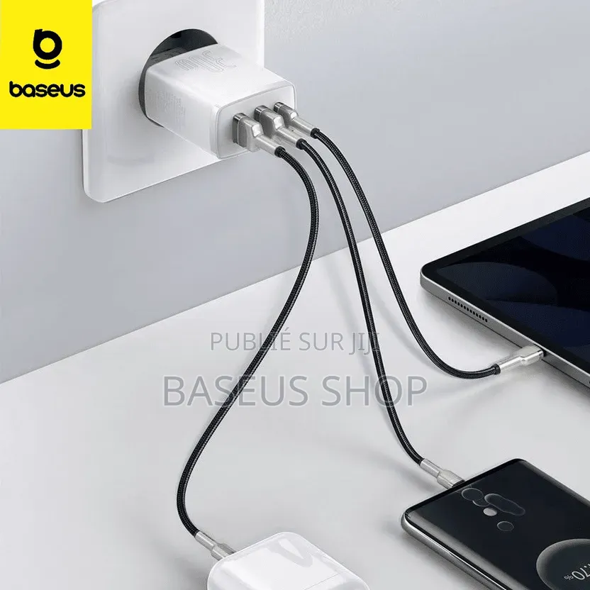 Chargeur Rapide Baseus Usb Type-C + 2x Usb 30w 3a