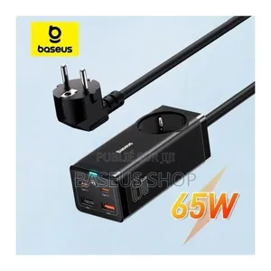 Chargeur Bureau Baseus Gan3 Pro 65w – Ac + 2 Usb + 2 Type-C (Eu) Noir