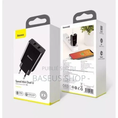 Chargeur Mural Baseus Double Usb 2.1a 10,5w