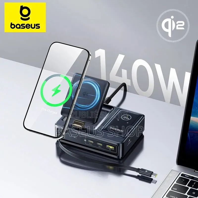 Station De Charge Baseus Nomos 5-en-1 140w Sans Fil Qi2 15w