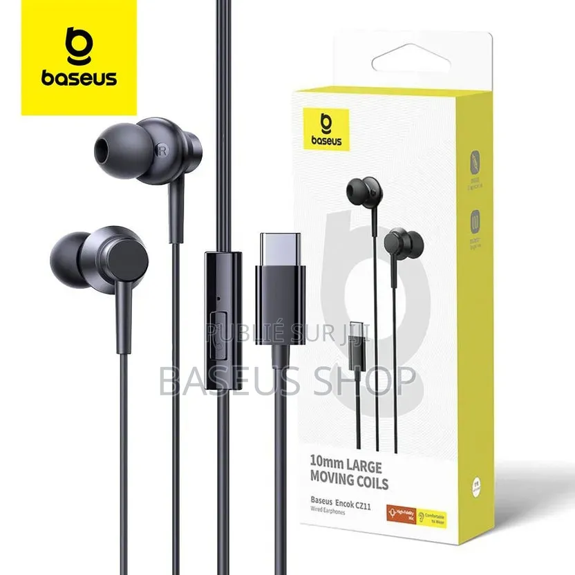 Écouteurs Filaires Baseus Encok Cz11 Usb Type-C Avec Micro Noir