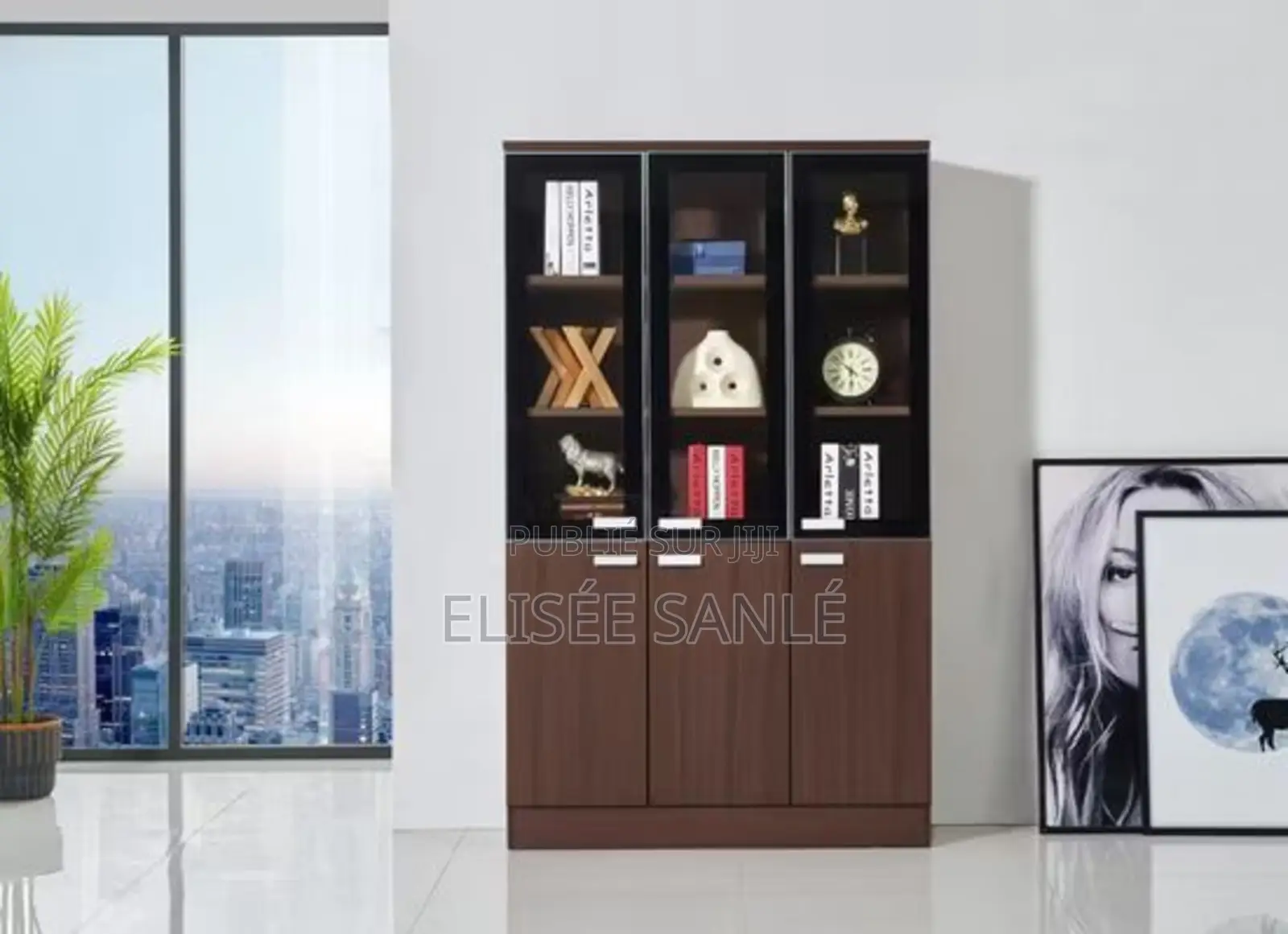 Armoire De Fichiers Bureau 3 Portes – Bibliothèque Bois