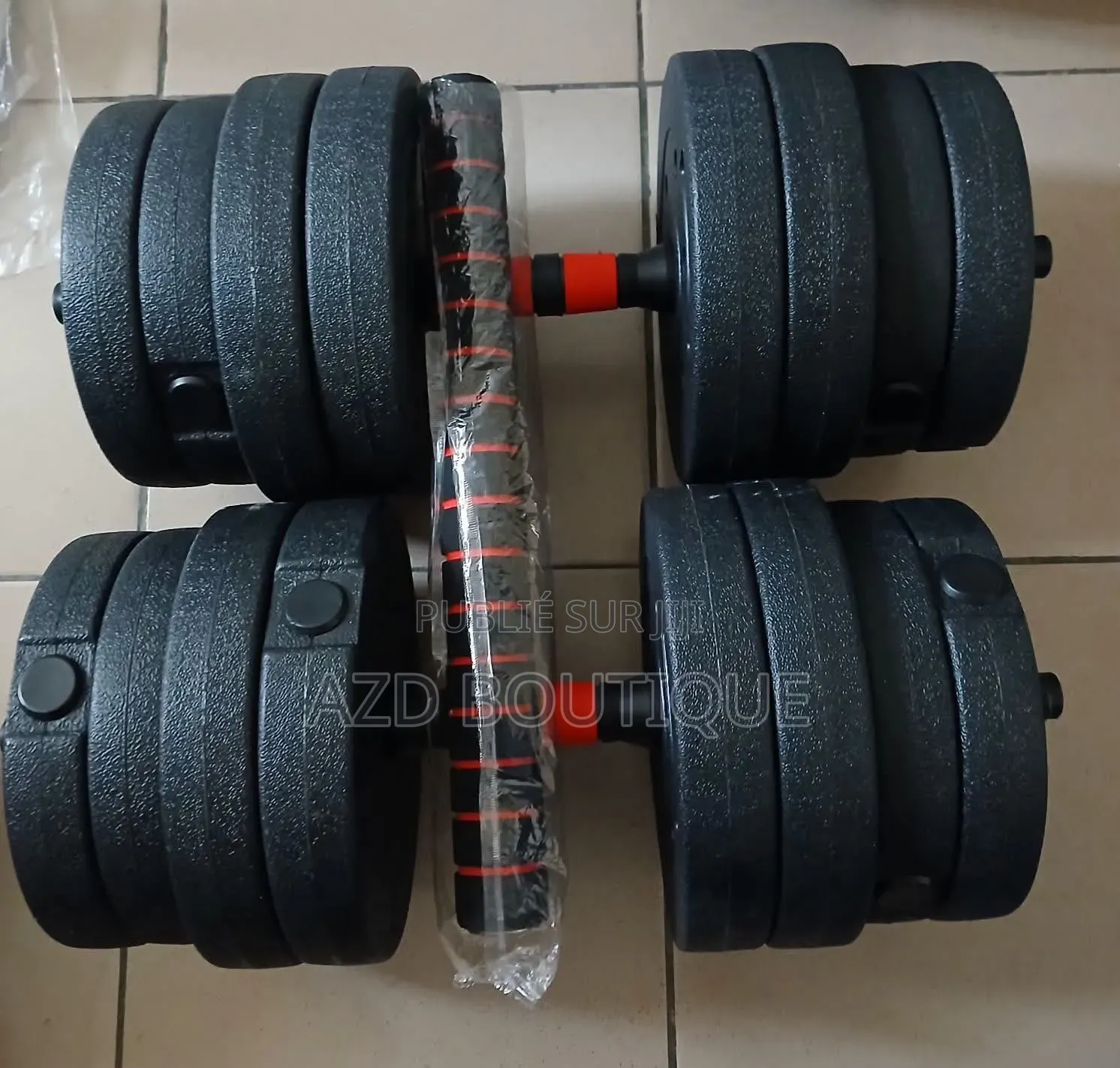 Haltères Avec Barre De Connexion 20kg 25kg 30kg 35kg 40kg
