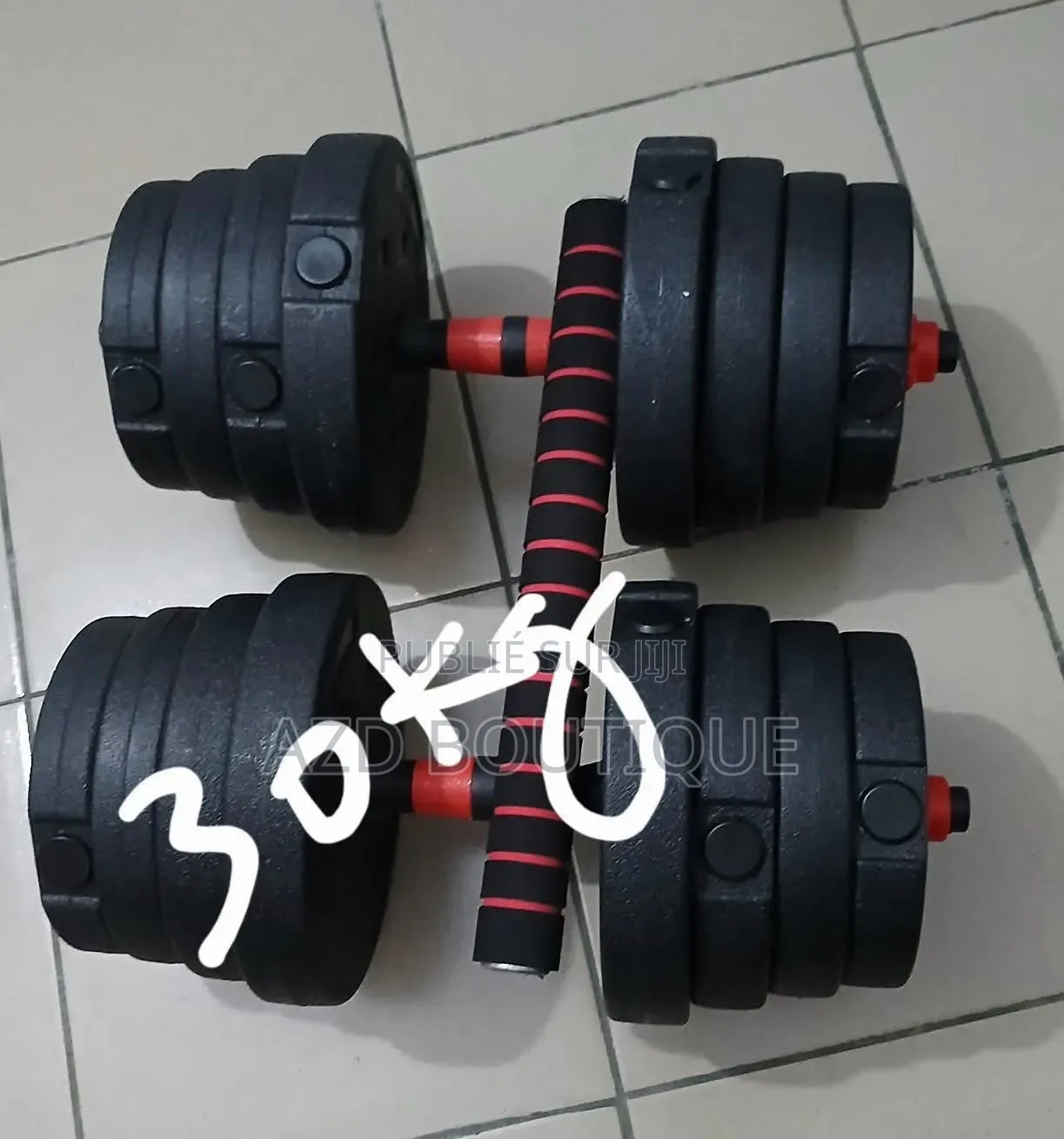 Haltères Avec Barre De Connexion 20kg 25kg 30kg 35kg 40kg