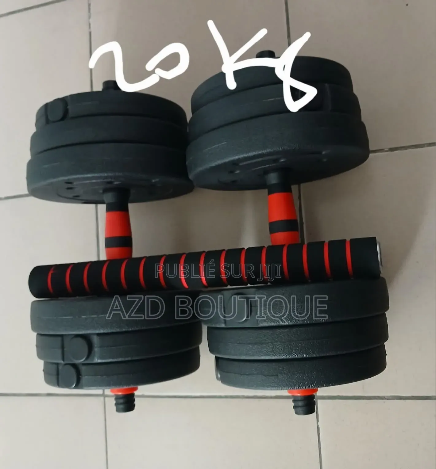 Haltères Avec Barre De Connexion 20kg 25kg 30kg 35kg 40kg