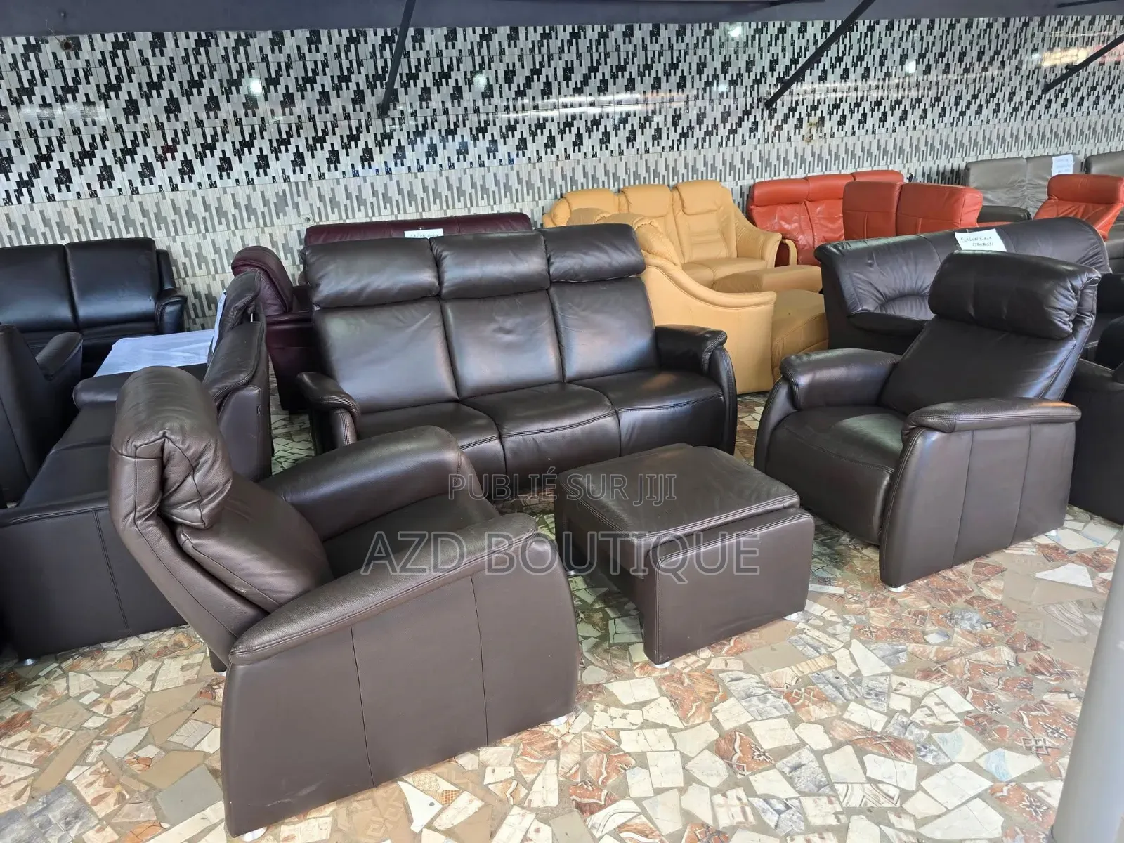 Salon en Cuir De Buffle Importé d'Europe
