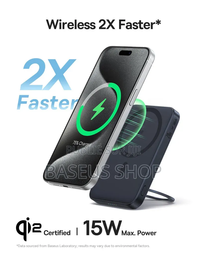 Powerbank Baseus Qi2 Magsafe 5000mah 20w + Chargeur Sans Fil Picogo