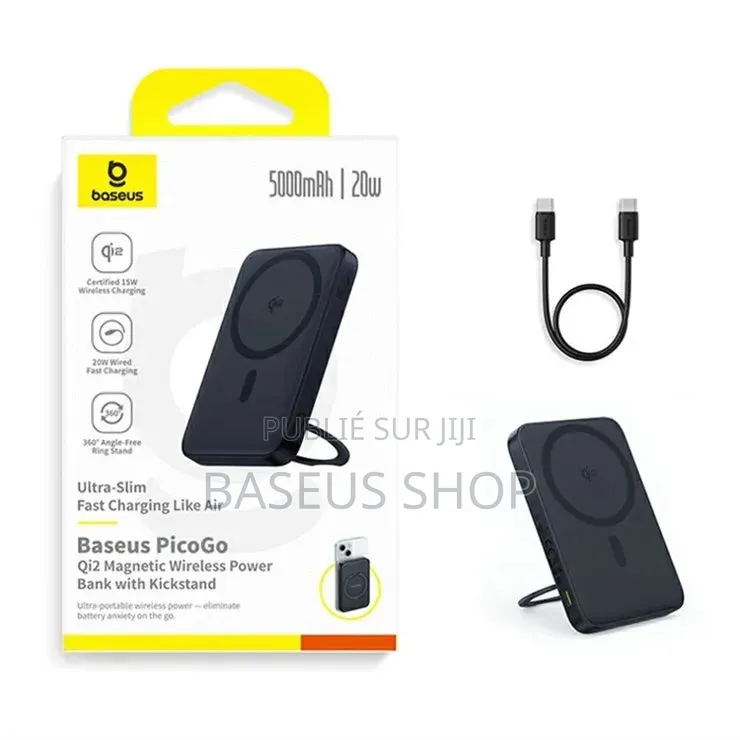 Powerbank Baseus Qi2 Magsafe 5000mah 20w + Chargeur Sans Fil Picogo