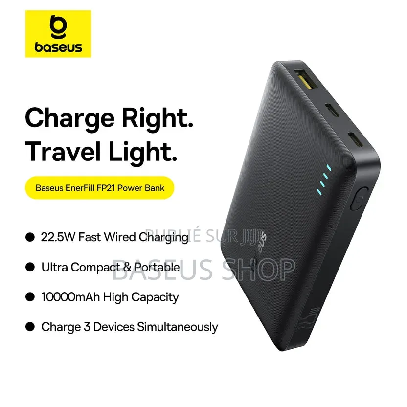 Powerbank Baseus Enerfill Fp21 À Charge Rapide 10 000 Mah 22,5 W