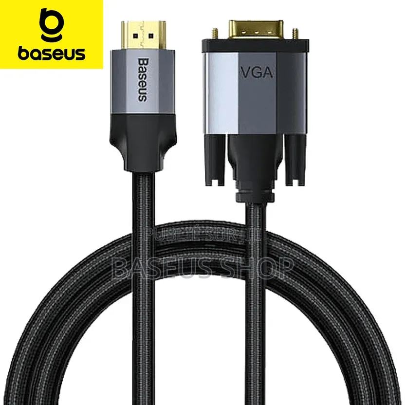 Câble Hdmi Vers Vga Baseus 2m Gris – Adaptateur Écran Hd Pc