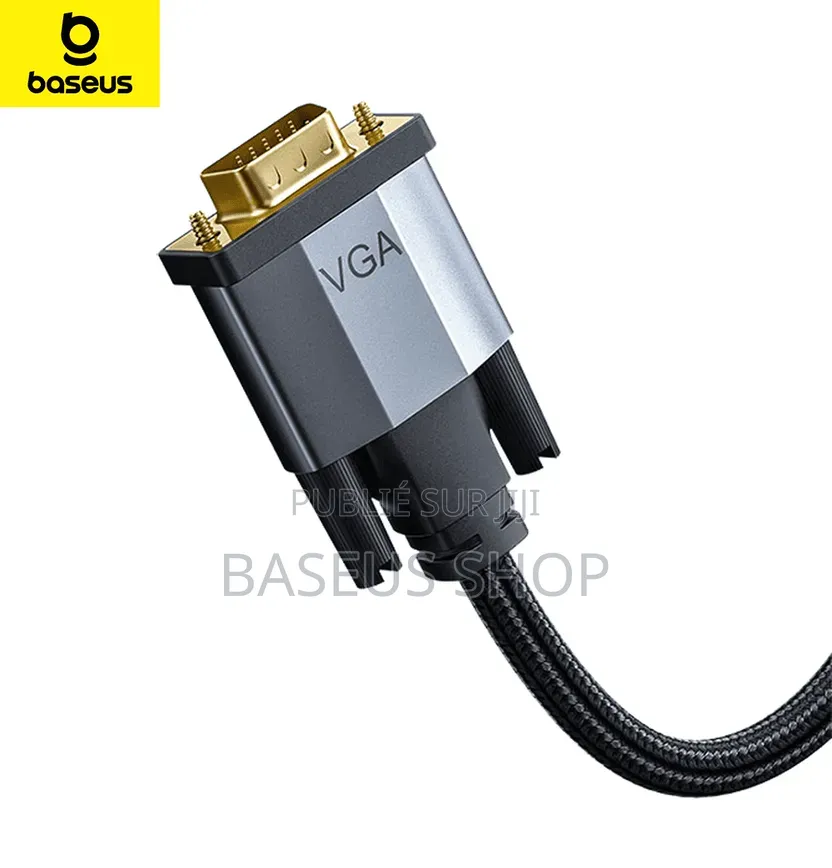 Câble Hdmi Vers Vga Baseus 2m Gris – Adaptateur Écran Hd Pc
