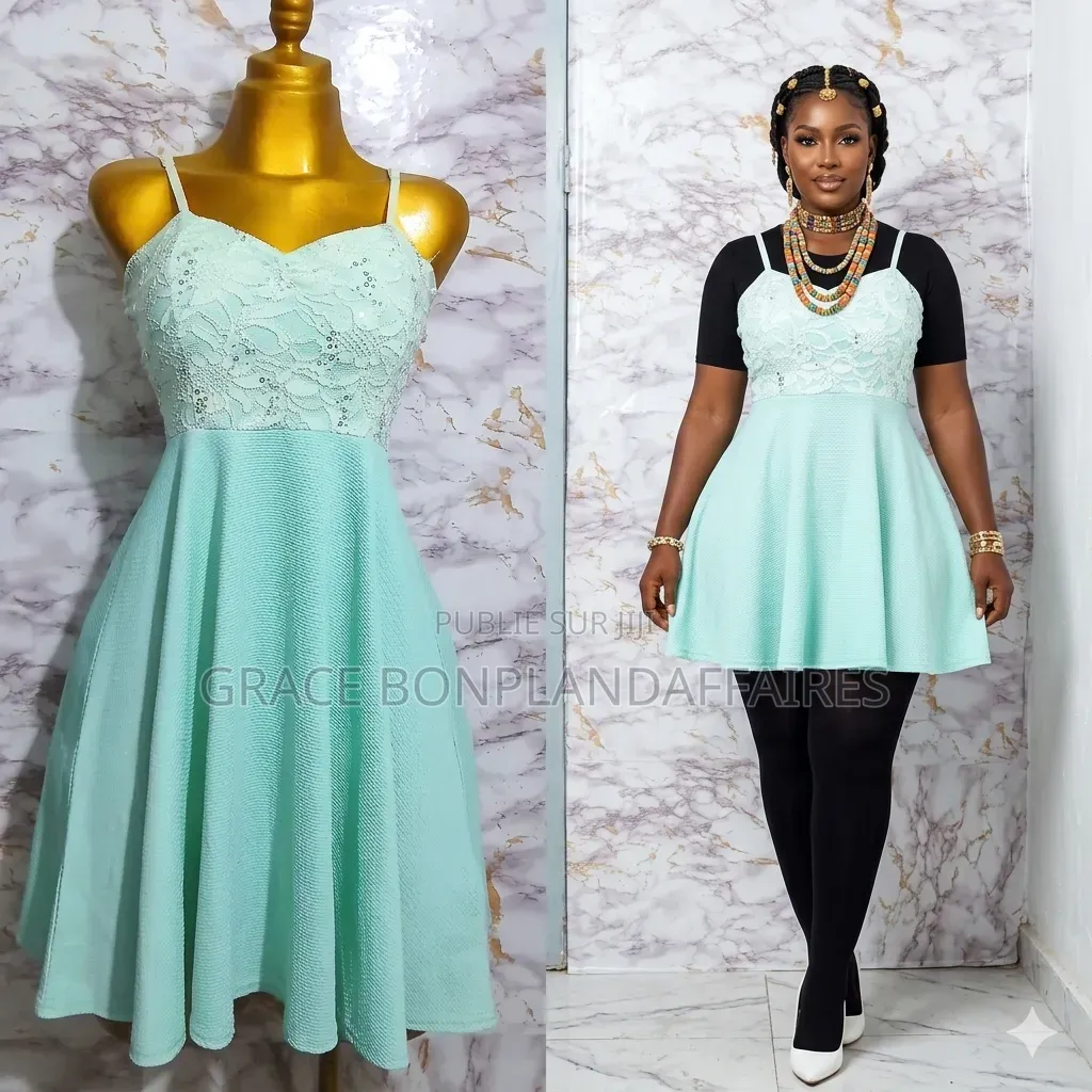 Robe en Dentelle Verte Pour Femme. Solde : 1500fcfa