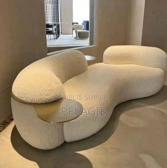 Canapé Design en Tissu Blanc