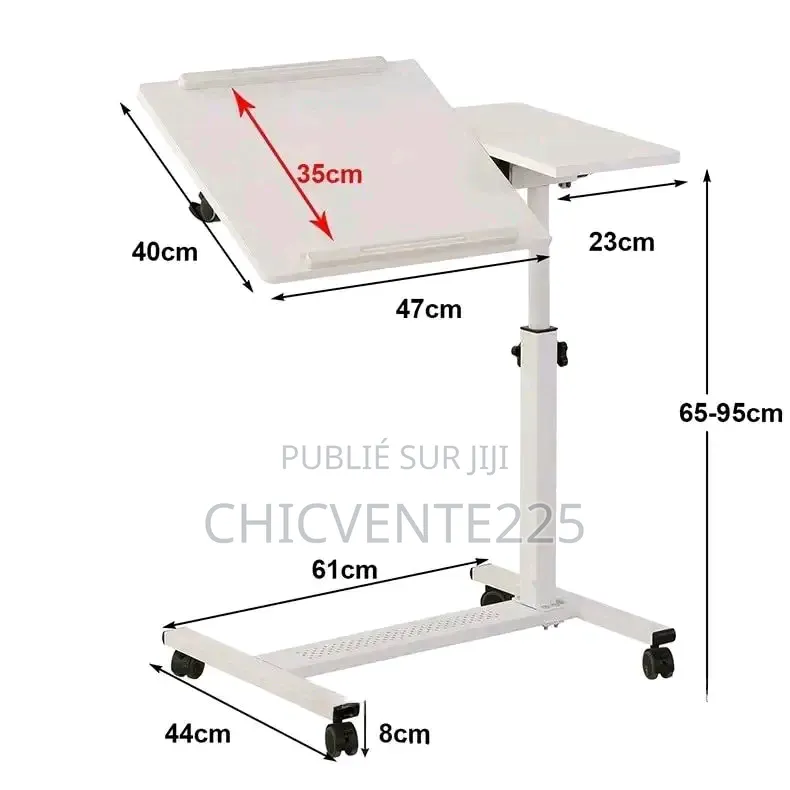 Table D’Appoint Extensible À Deux Planches Avec Roues