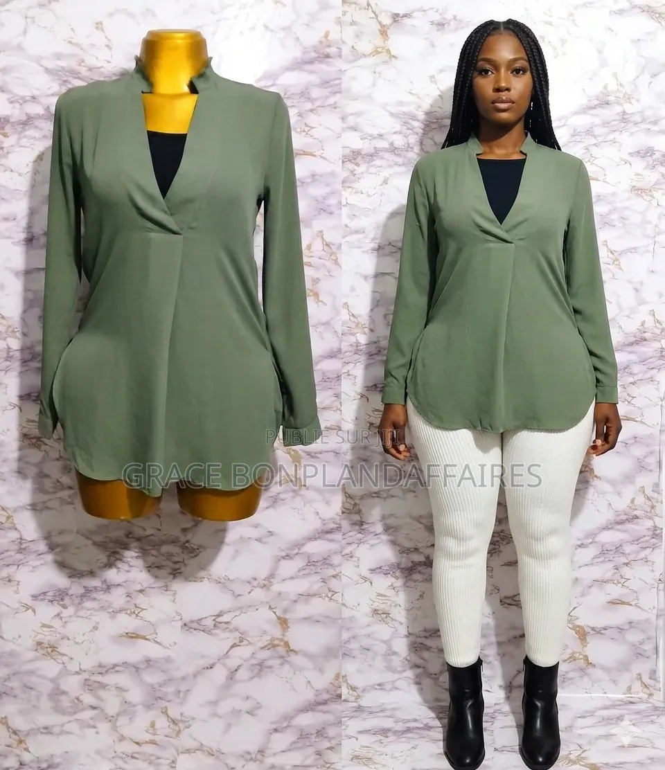 Chemise Olive Élégante. Solde : 1500fcfa