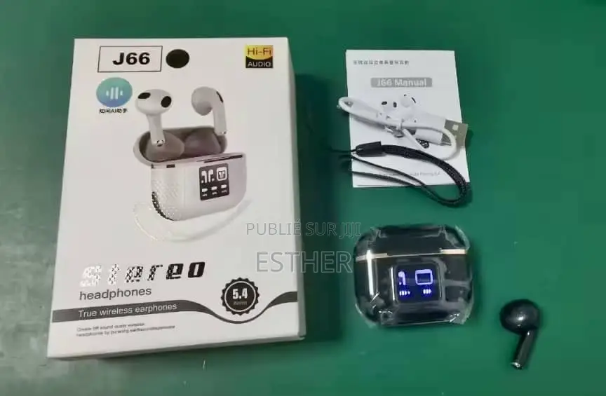 Écouteurs Sans Fil J66 Stereo Bluetooth 5.4 Hi-Fi - Neuf