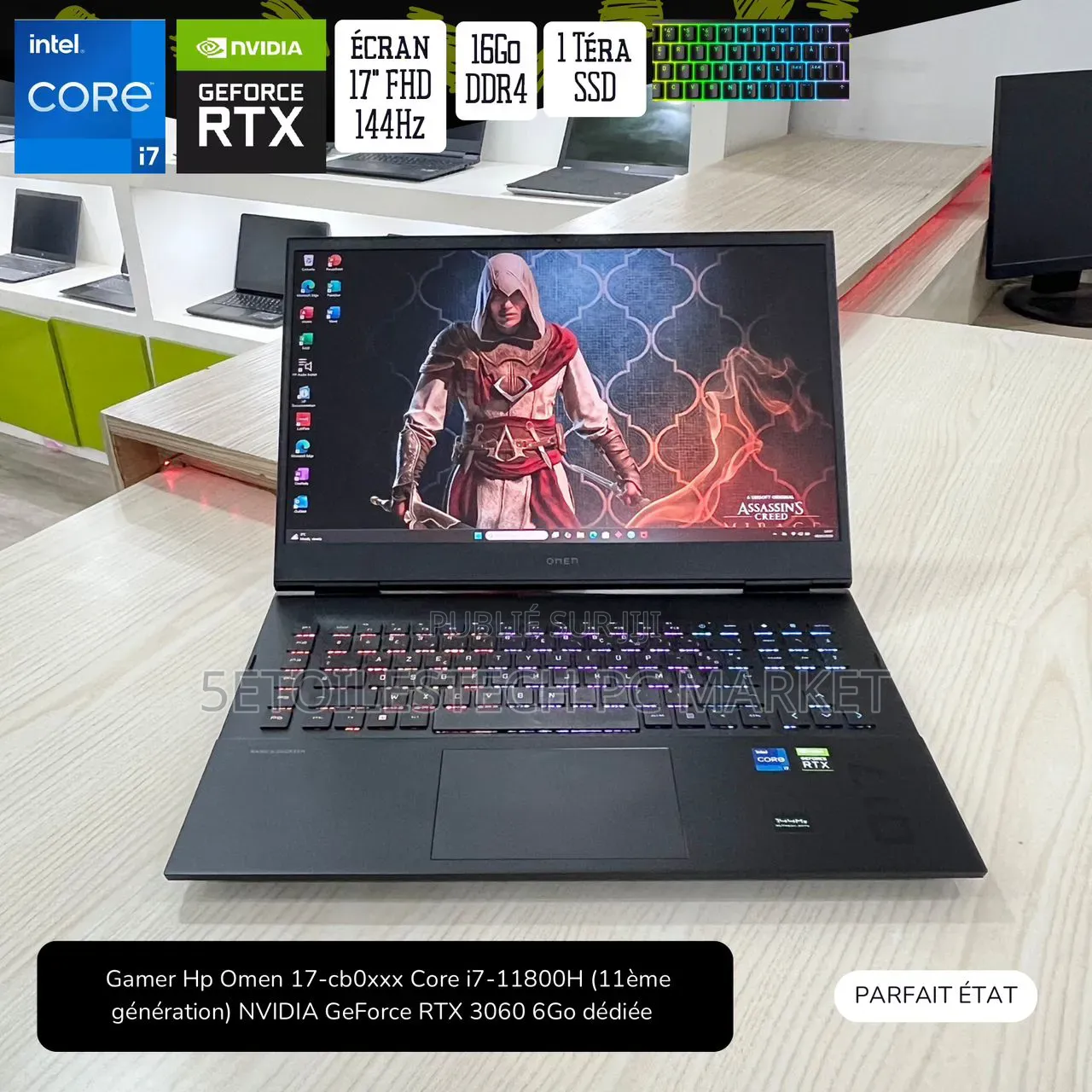 Nouveau Ordinateur portable HP Omen X 17t 16GB Intel Core i7 SSD 1T