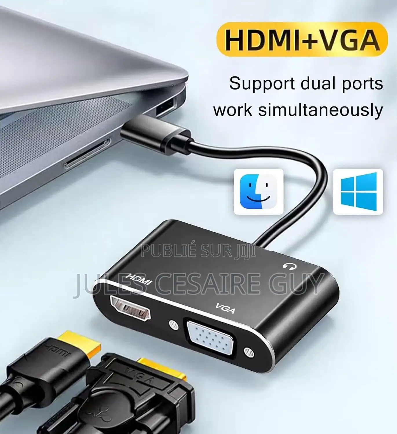 Adapatateur Usb 3.0 Vers Hdmi, Vga Femelle Et Entrée Jack 3.5mm