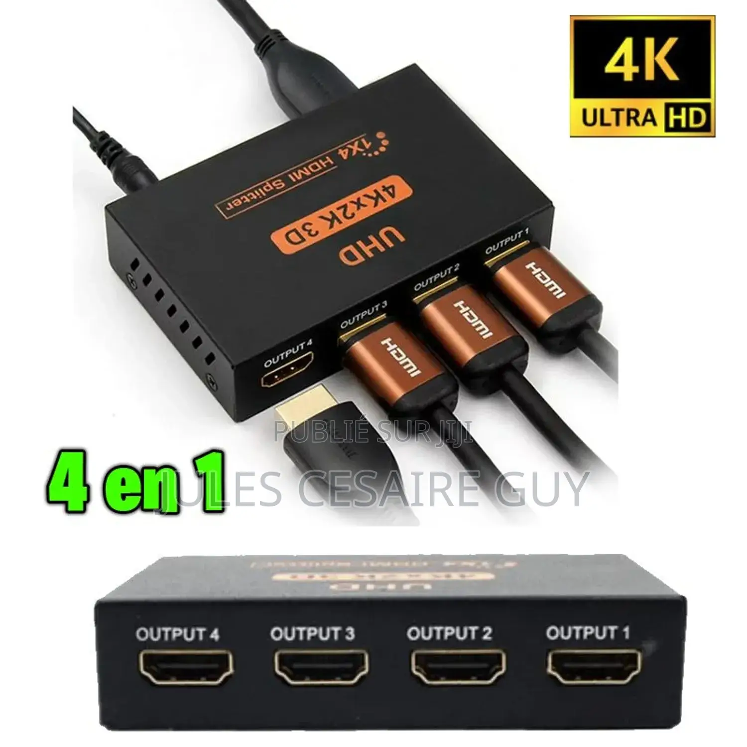 Splitter 1x4 Ports Hdmi 1 Entrée 4 Sorties Full Ultra Hd 3d