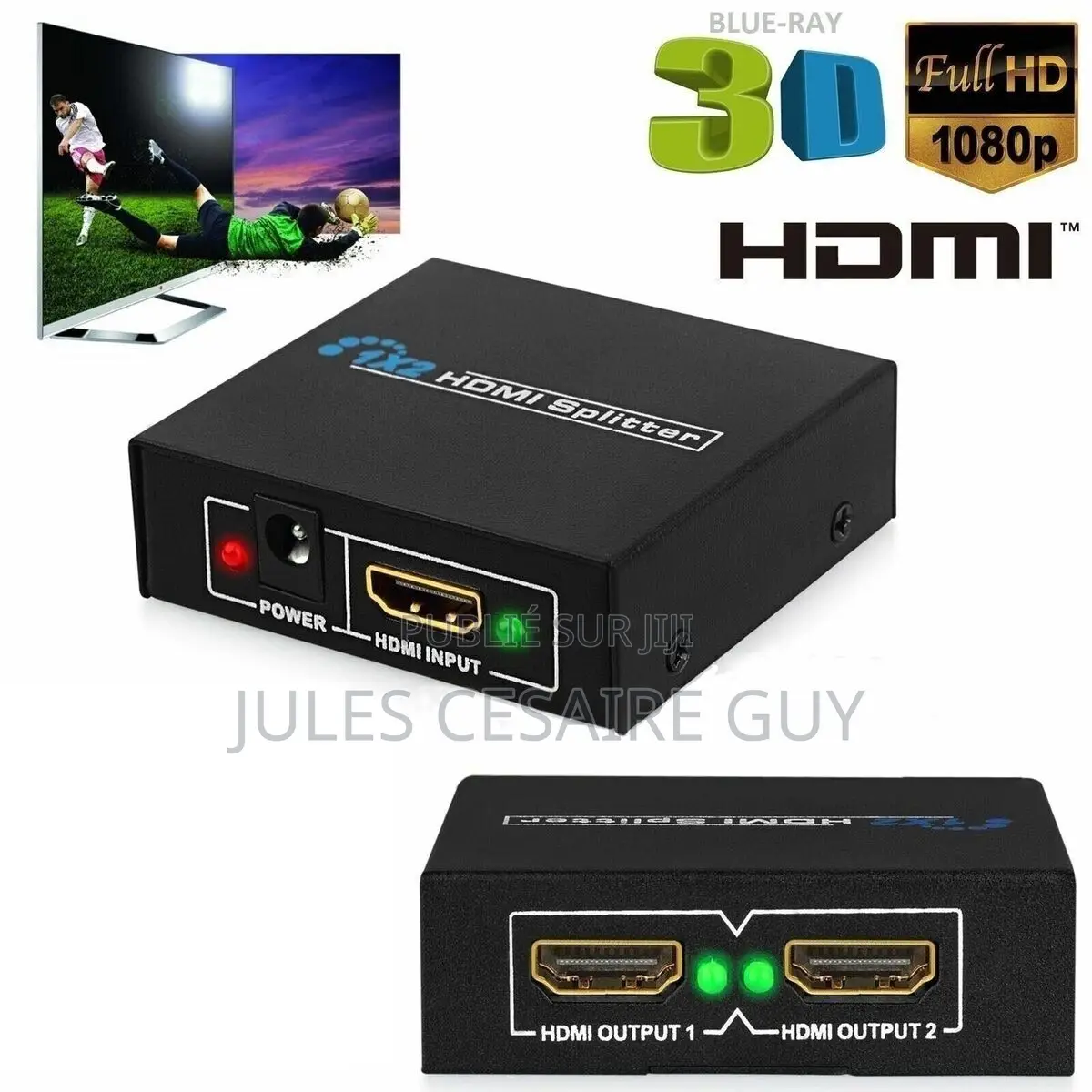 Splitter Hdmi 2 Ports - Repartiteur - 1 Source Hdmi Vers 2 Ecrans