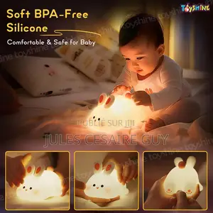 Veilleuse Lapin, Cadeau Lapin Mignon en Silicone Souple