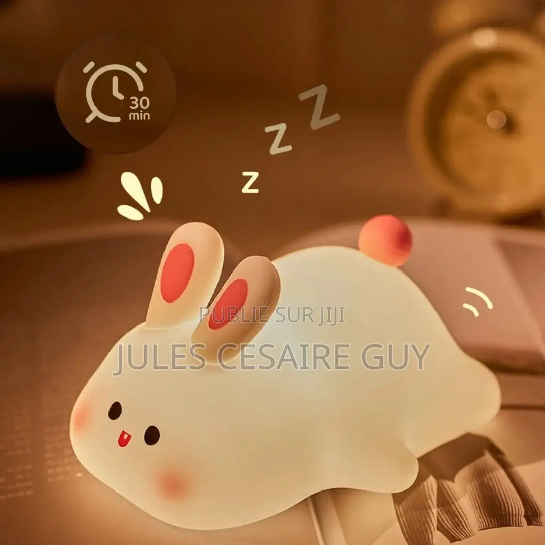 Veilleuse Lapin, Cadeau Lapin Mignon en Silicone Souple
