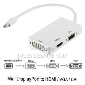 Adaptateur Mini Dp 3-en-1 Vers Hdmi, Dvi, Vga