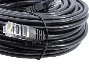 Cable Reseau Ethernet Rj45 50m Cat.6a Noir, Haut Débit 500mhz