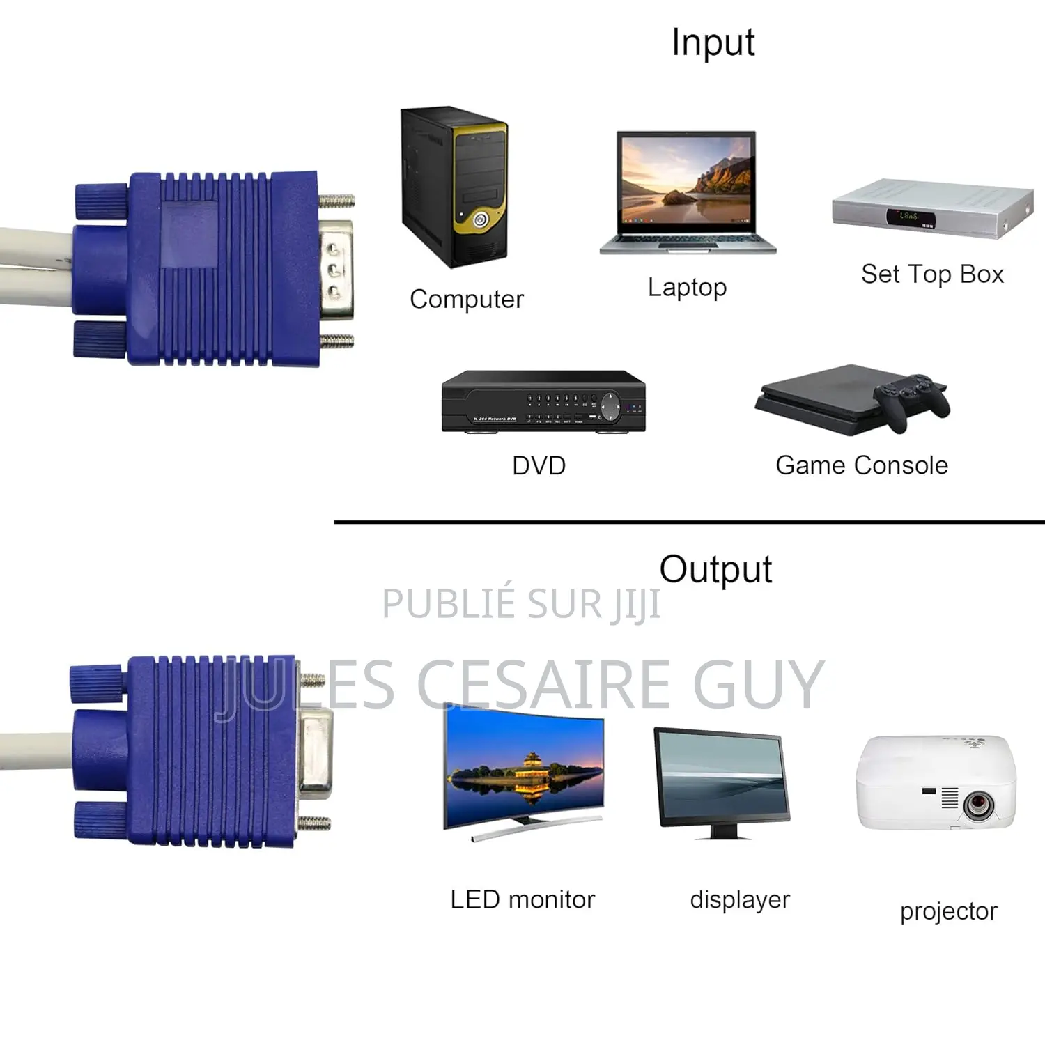 Câble Répartiteur Vga, Câble en Y 1 Mâle Vers 2 Femelles