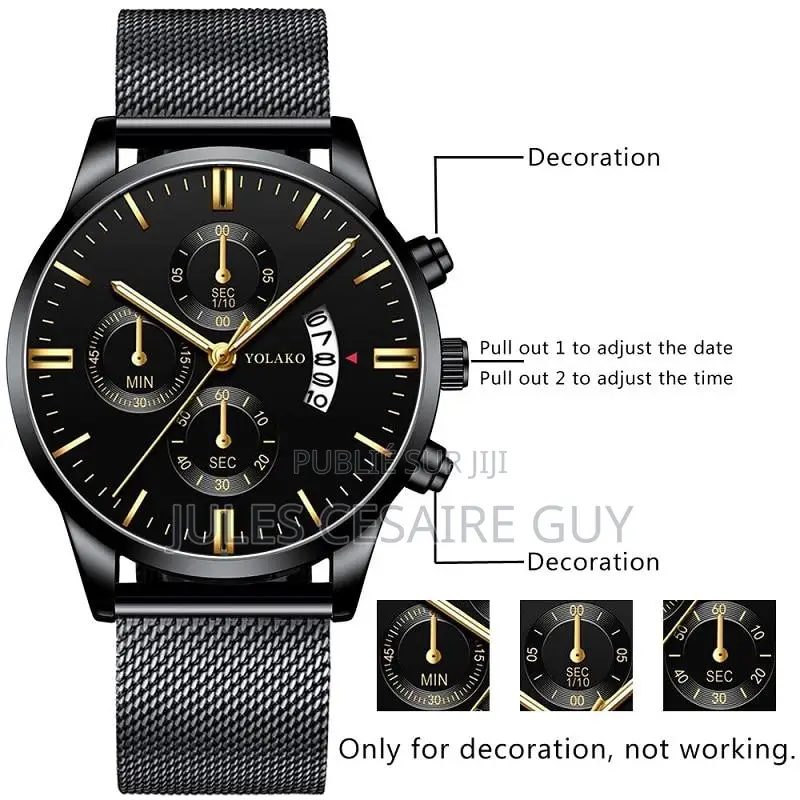 Montre Homme Poedagar- Bracelet Acier Inoxydable