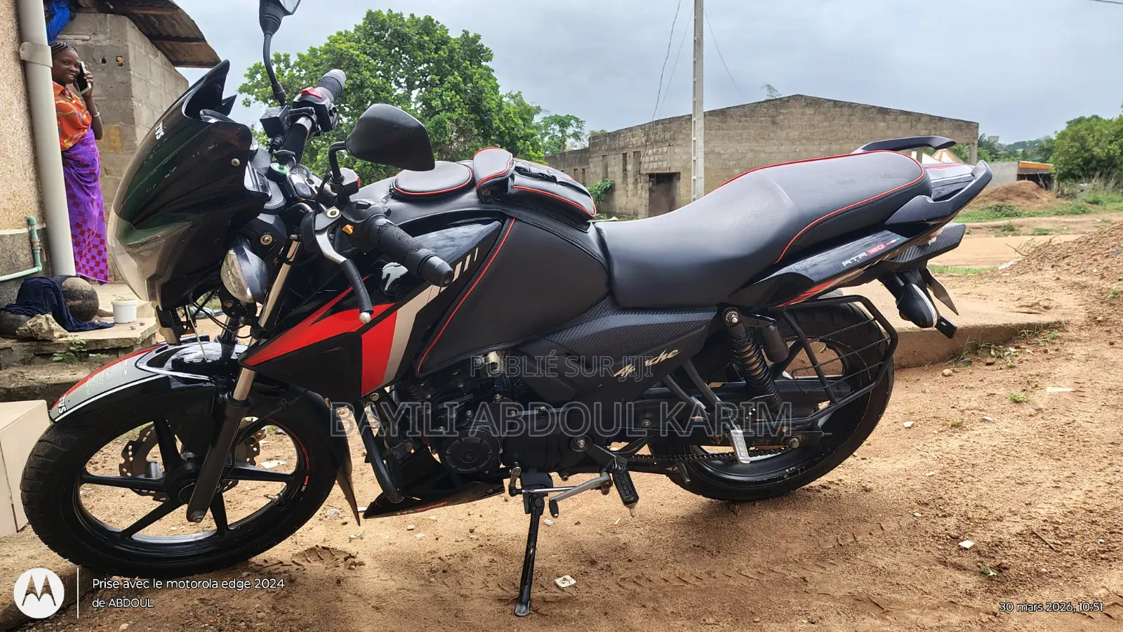 TVS Apache RTR 160 2V 2021 Noir