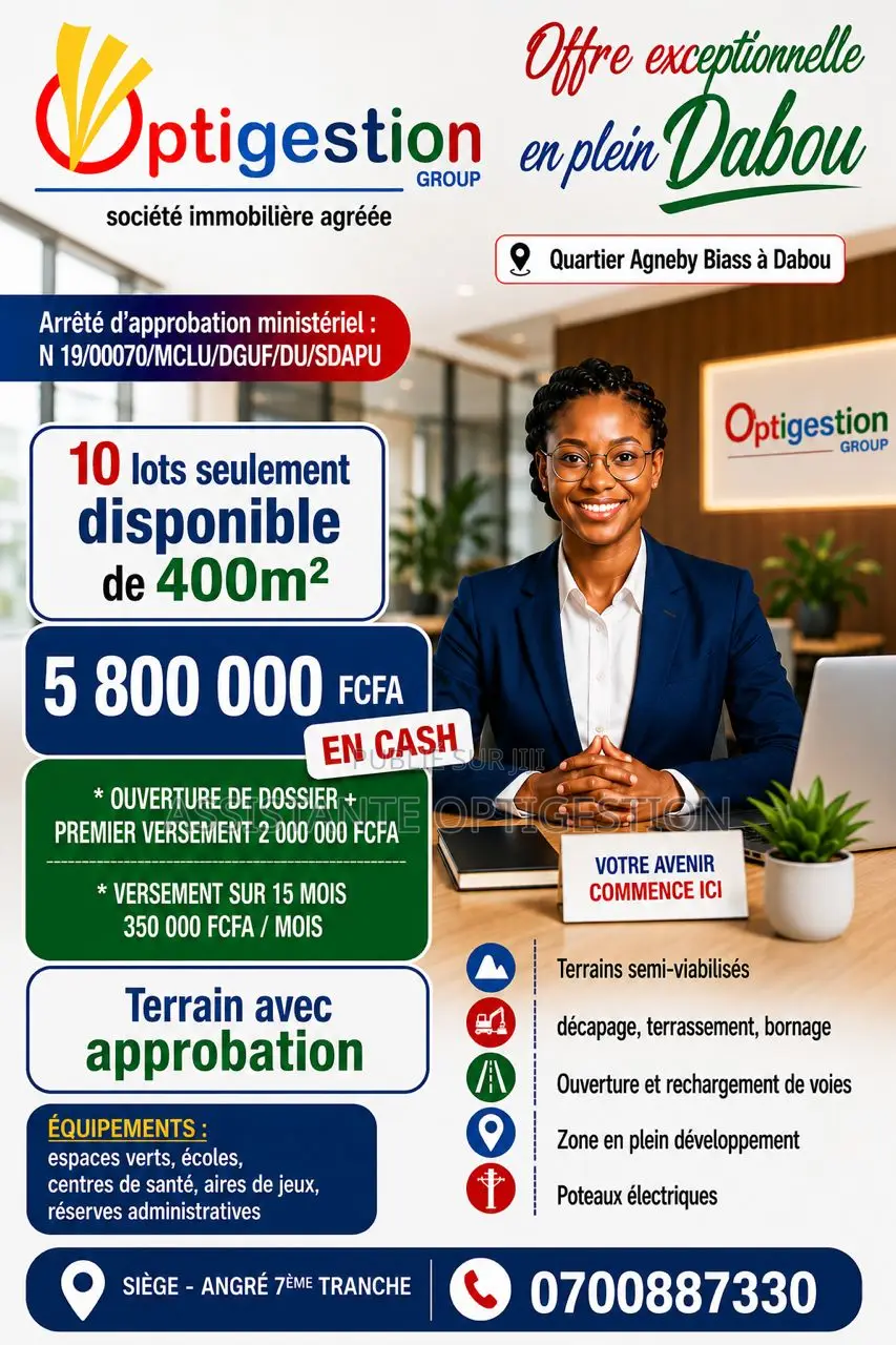 10 Lots De 400 M2 a Dabou