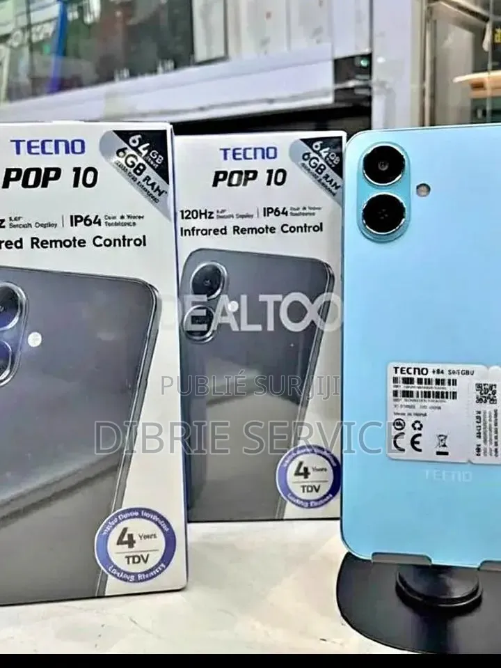 Nouveau Tecno Pop 10 128 GB Noir