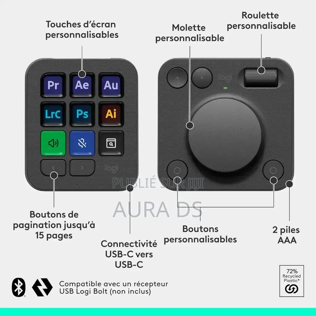 Logitech Mx Creative Console, Keypad Programmable Avec 9 Touches