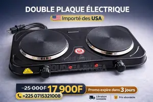 Plaque Chauffante De 2000 Watts Avec Contrôle De La Température - Noir