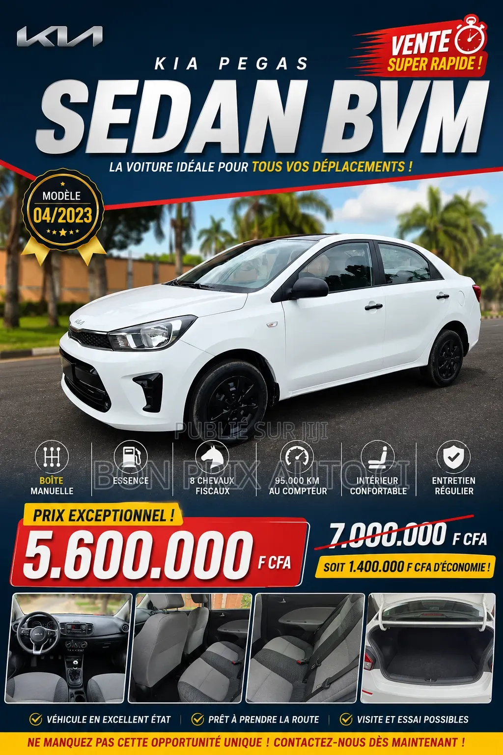 Kia Pegas 2023 Blanc
