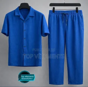 Collection De Complets Pantalons Chemise Lin Cassé Sont Disponibles