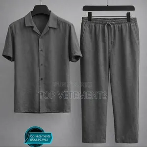 Collection De Complets Pantalons Chemise Lin Cassé Sont Disponibles