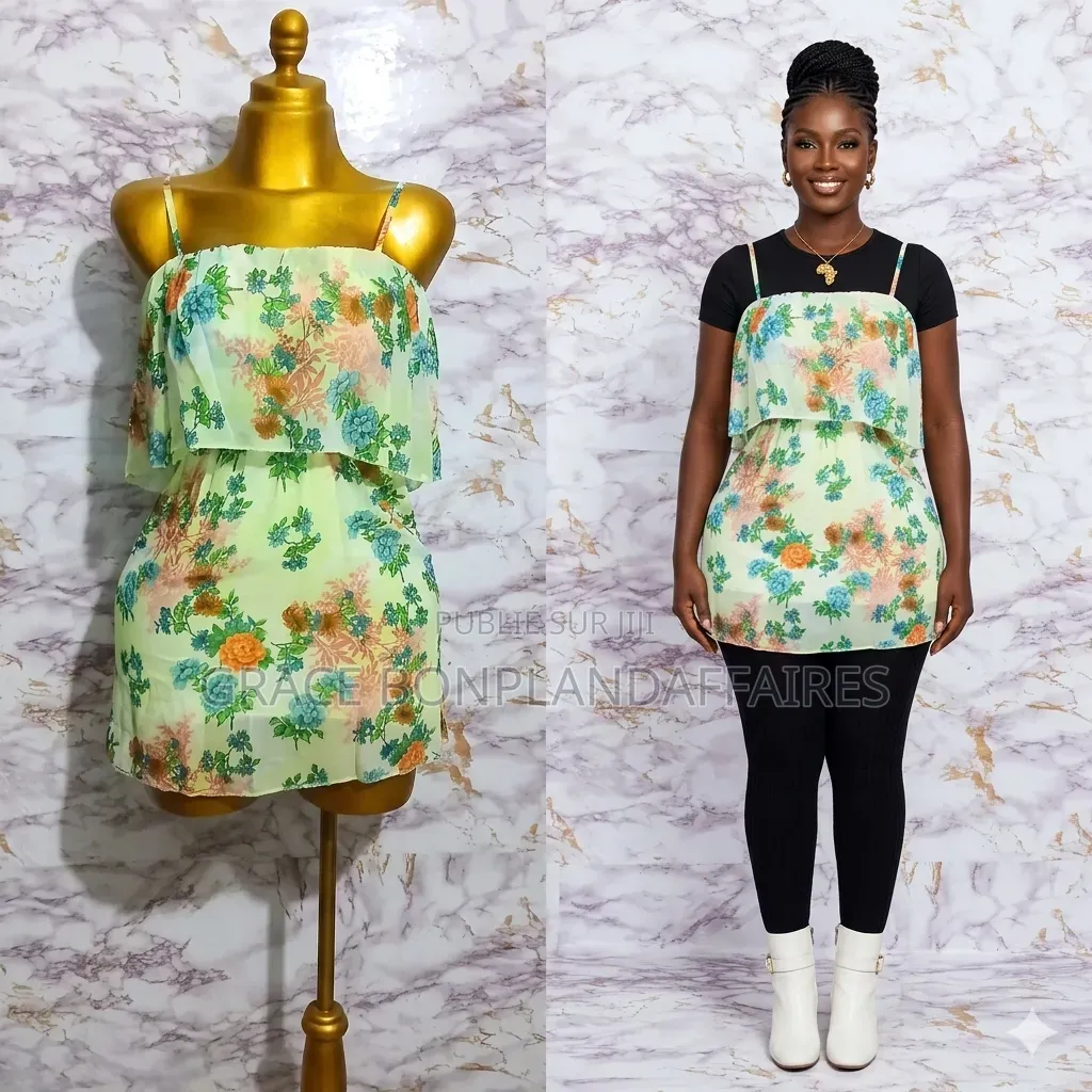 Haut Floral Jaune. Solde : 1500fcfa