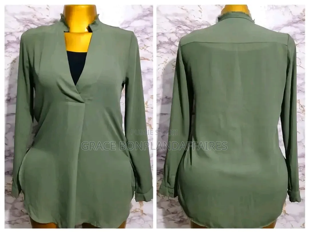 Chemise Olive Élégante. Solde : 1500fcfa