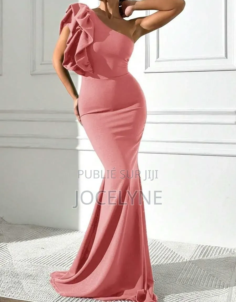 Robe De Soirée Longue Rose Poudré