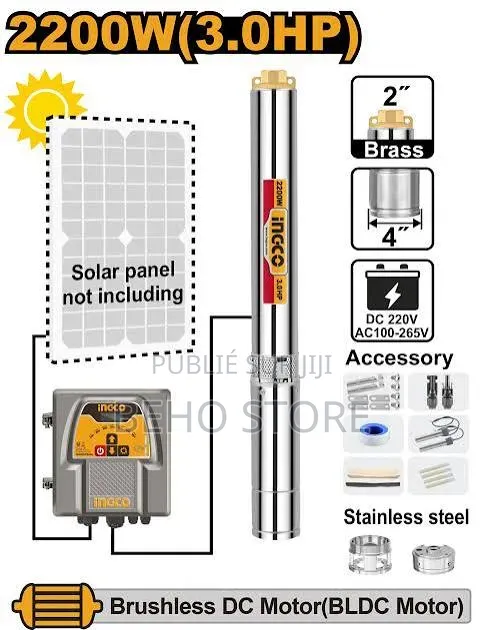 Pompe Immergée Solaire 2200w Ingco