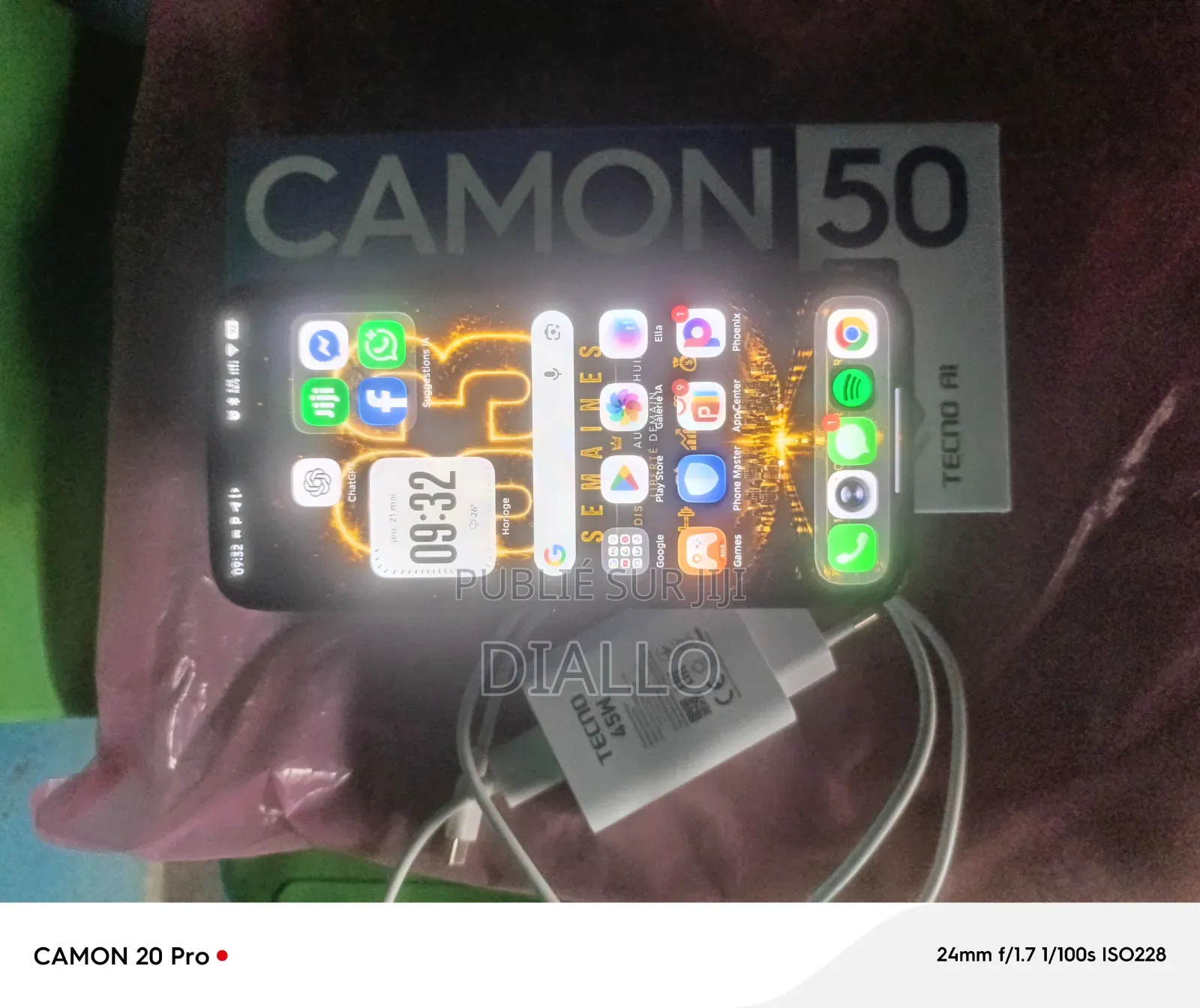 Tecno Camon 50 Pro 256 GB Noir