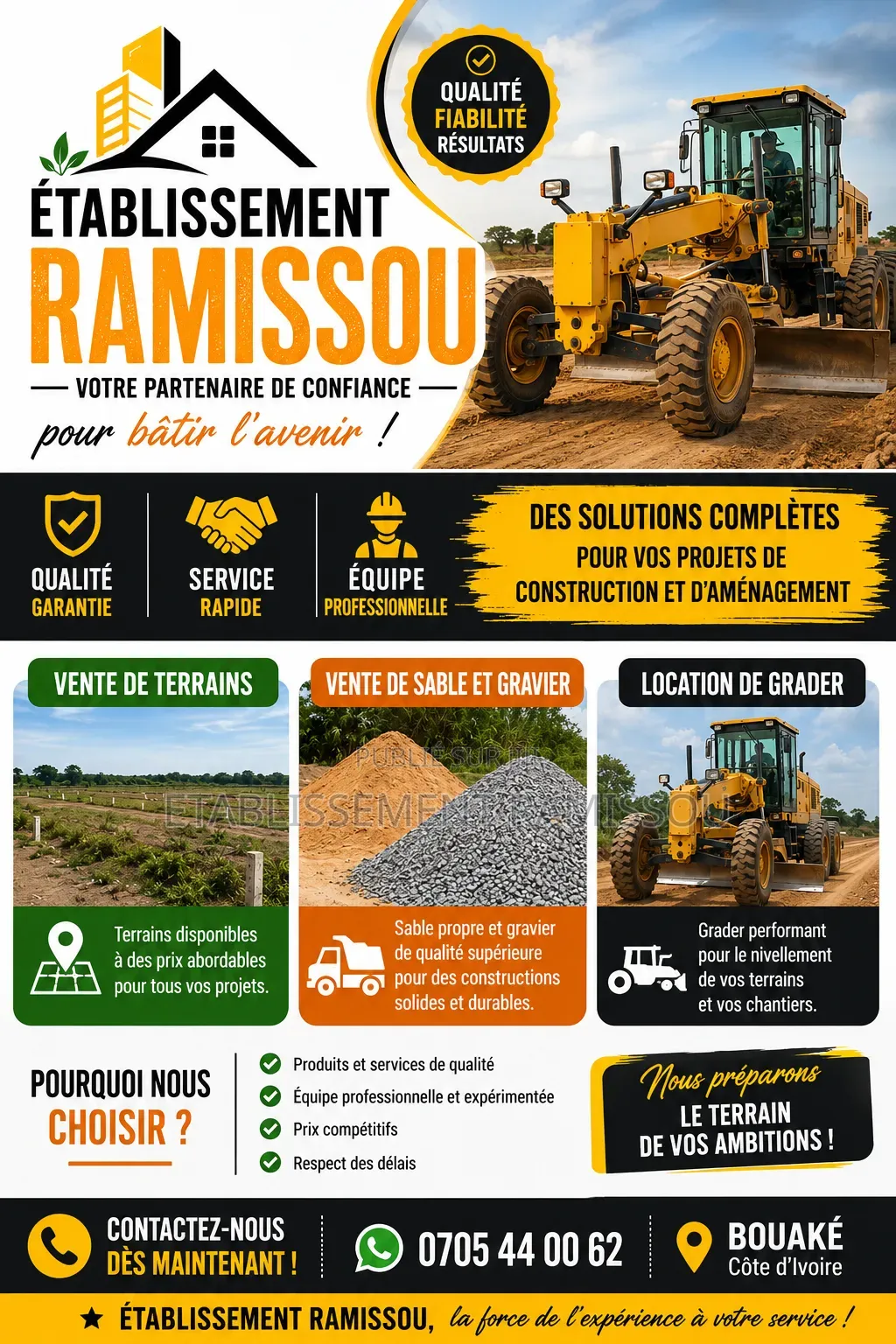 Vente De Sable Et Gravier, Location d'Engins