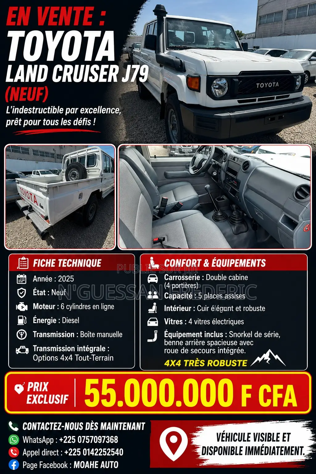 Nouveau Toyota Land Cruiser 79 Series 2025 Blanc